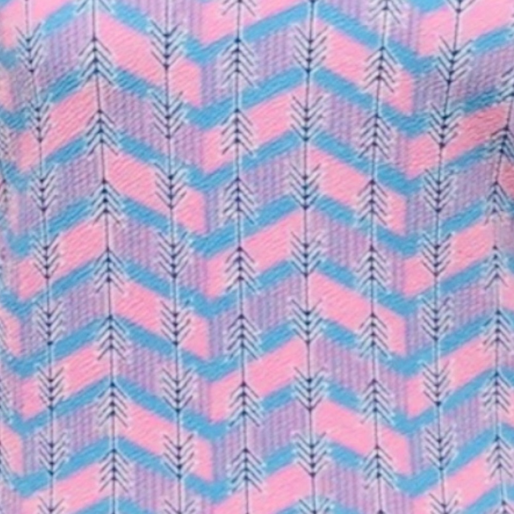 LulaRoe Cassie Pink & Blue Chevron Pattern Pencil Skirt NWT